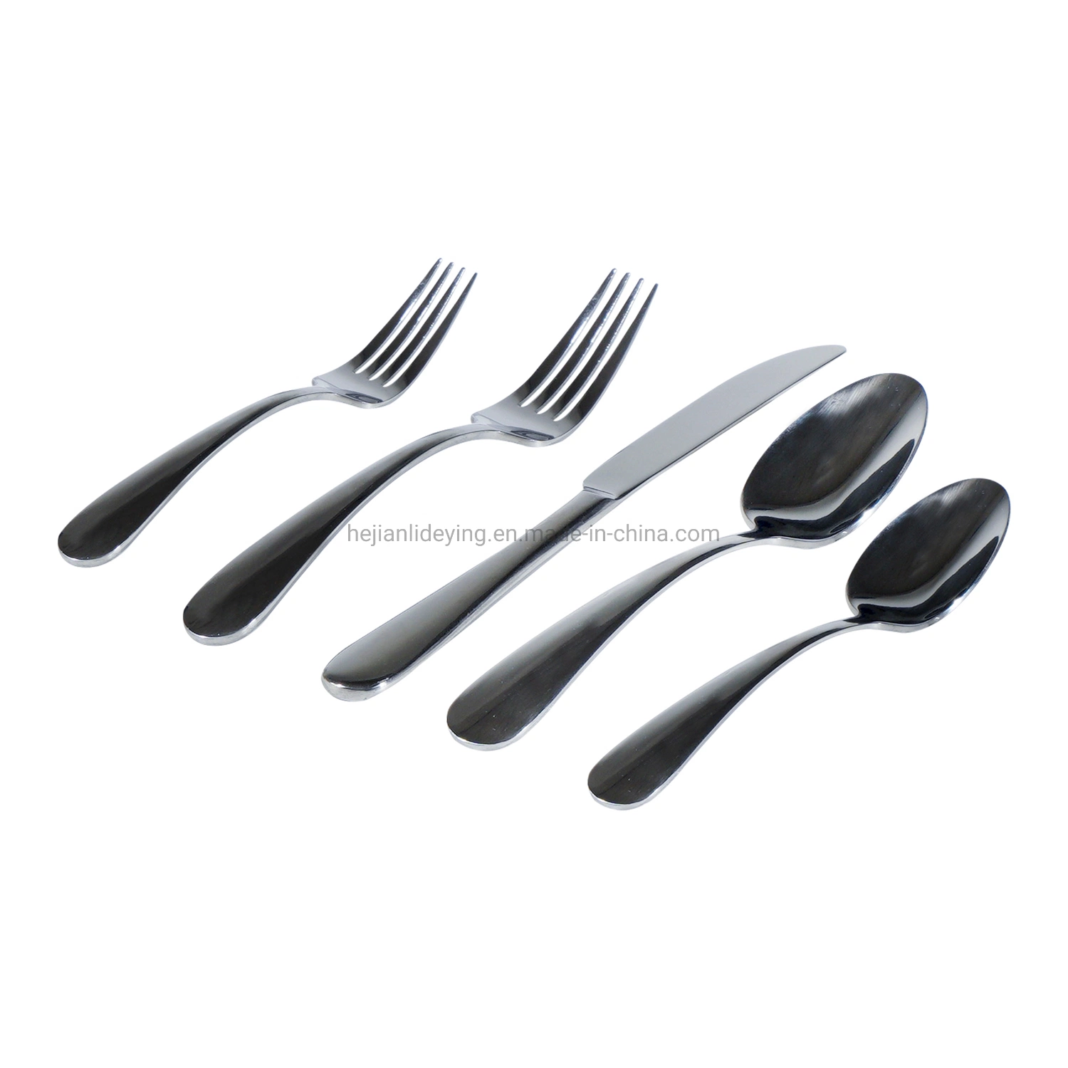 Simple Style Stainless Steel Cutlery Wooden Box Set 40PC