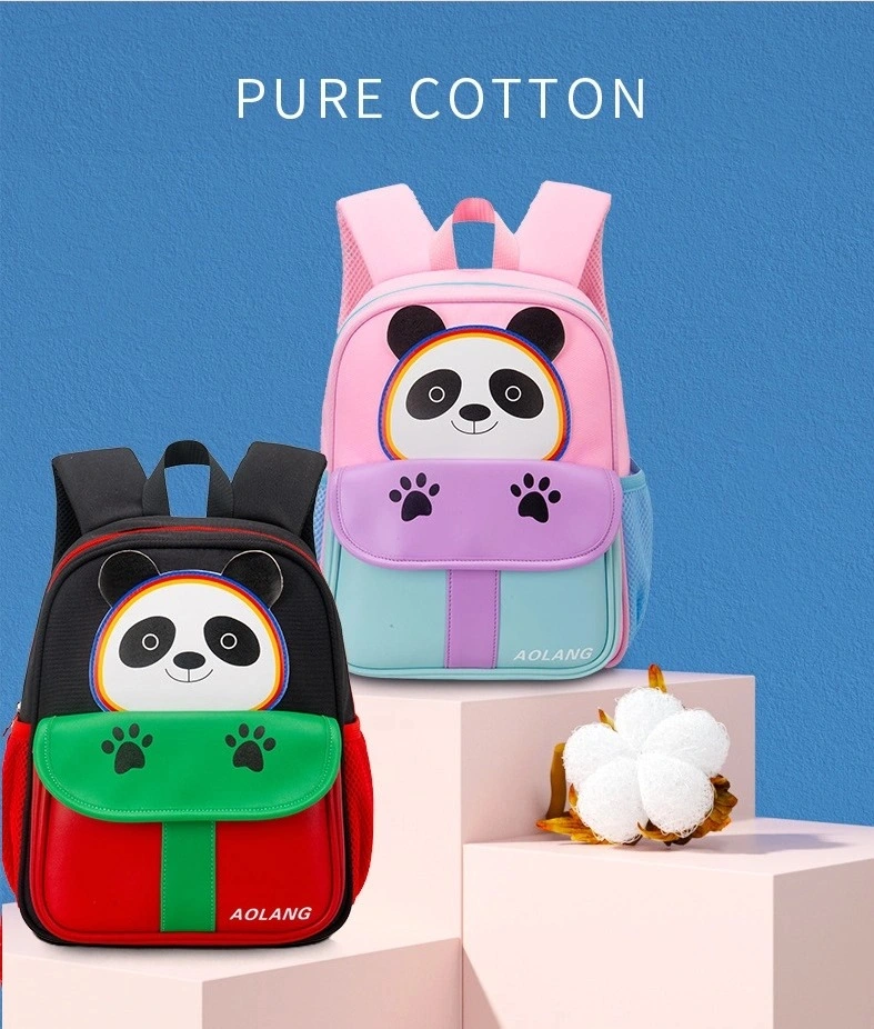 Three Colors 3-8 Years Old Children School Bag Cute Panda Pattern Kids Bag