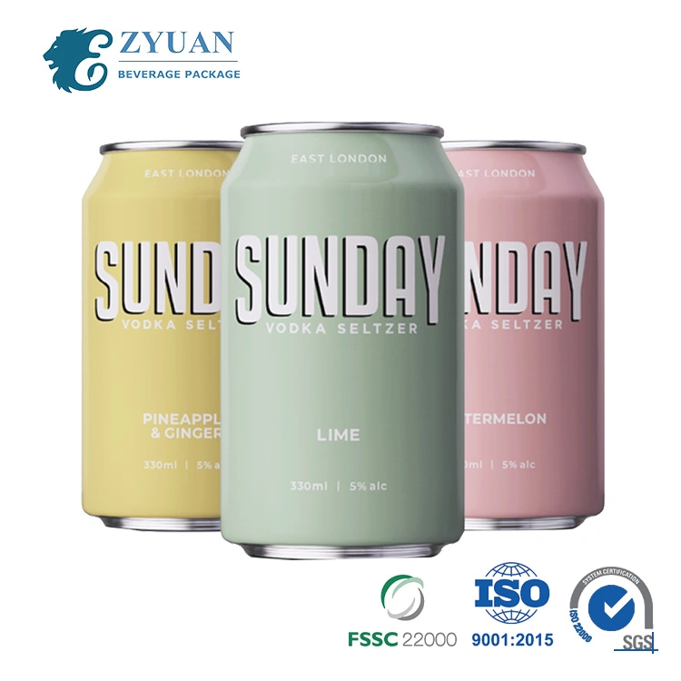 355ml 473ml Standard Hot Sale Easy Open Can Be Customized Coconut Water Seltzer Blank Empty Aluminum Soft Drink Can