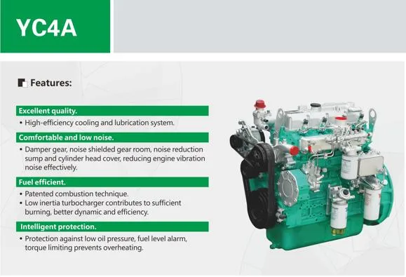 4 cilindros de alta calidad, Four-Stroke Water-Cooling Hpcr arranque eléctrico motor diesel de 4,8 L de Yuchai Yc4a (YC4A80-T300) Motor de la maquinaria agrícola