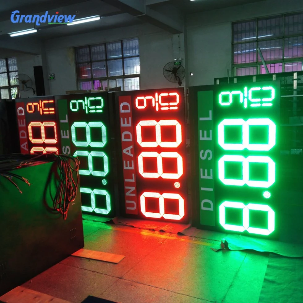 Outdoor Double Sided Plastic and Metal LED Gas Petrol Price Sign Board