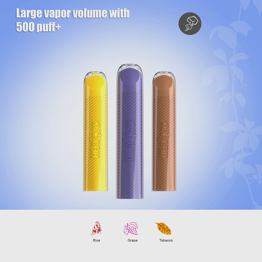 China Hot Popular Pen Style Disposable Vaporizer High Volume Hepy Bar 500+ Puffs Heating Stick E Cig Shop Lighter Handmade