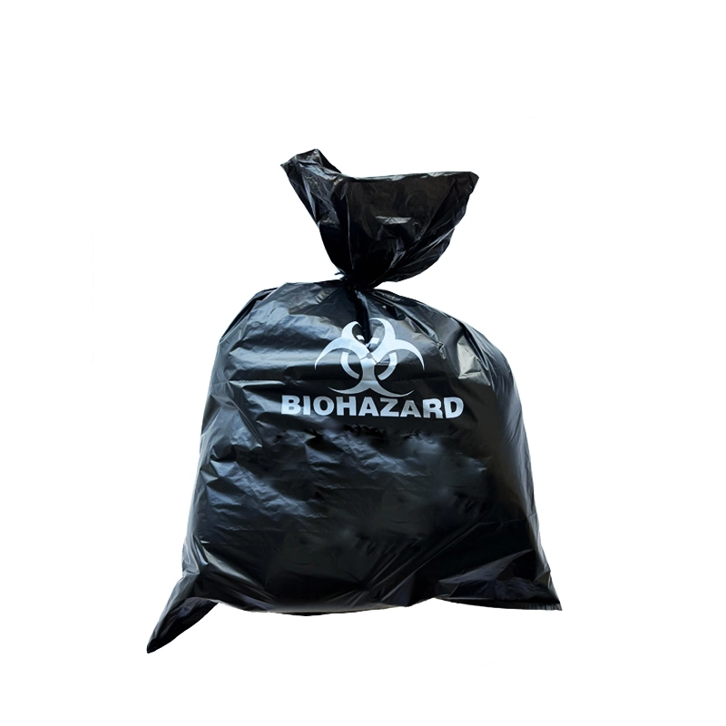 Sac poubelle jetable en plastique PP/PE à haute température pour déchets médicaux biohazard.
