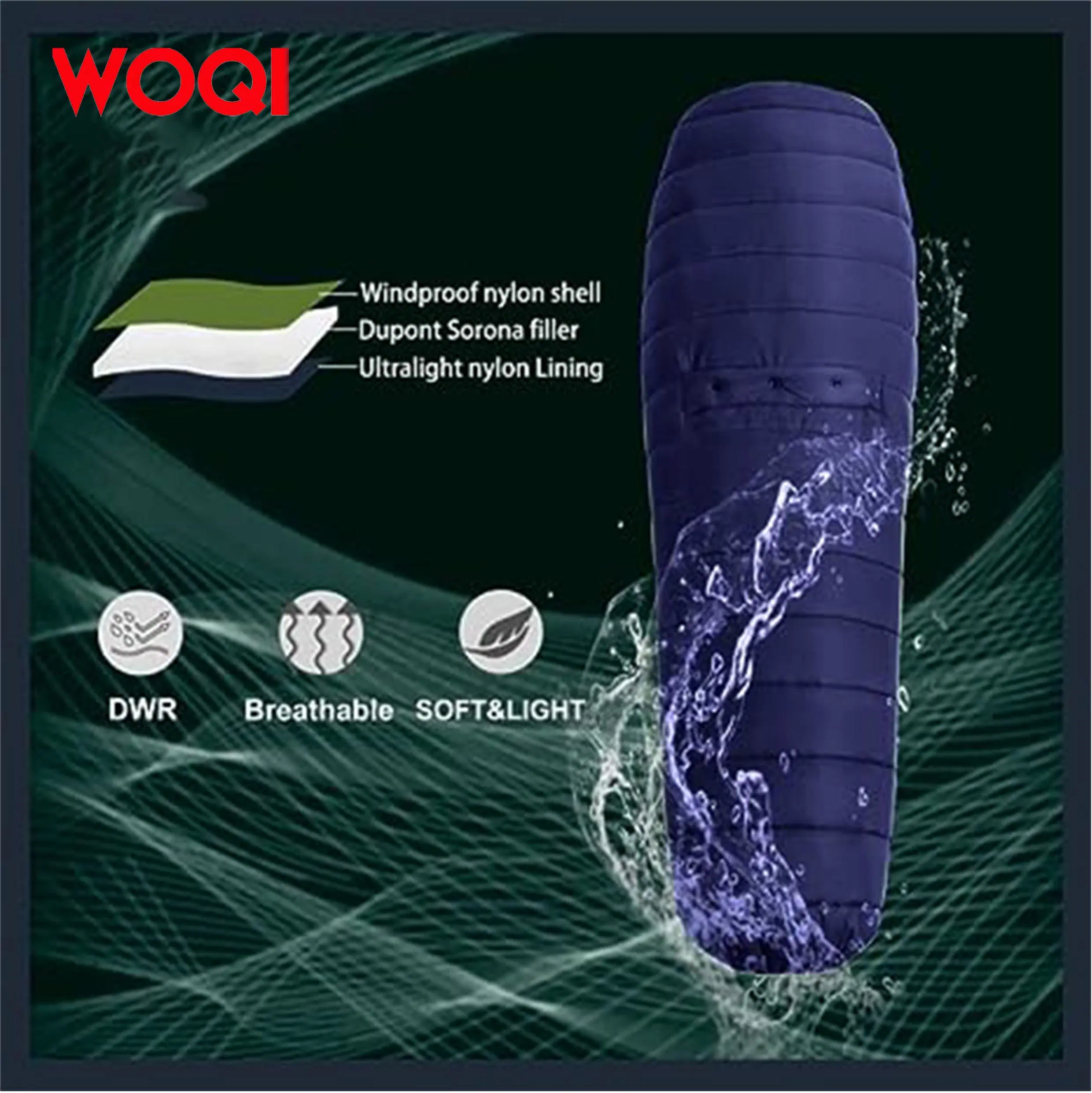 Woqi Wholesale/Supplier Mochila portátil Camping Senderismo Ultra ligero dormir Bolsa mamá