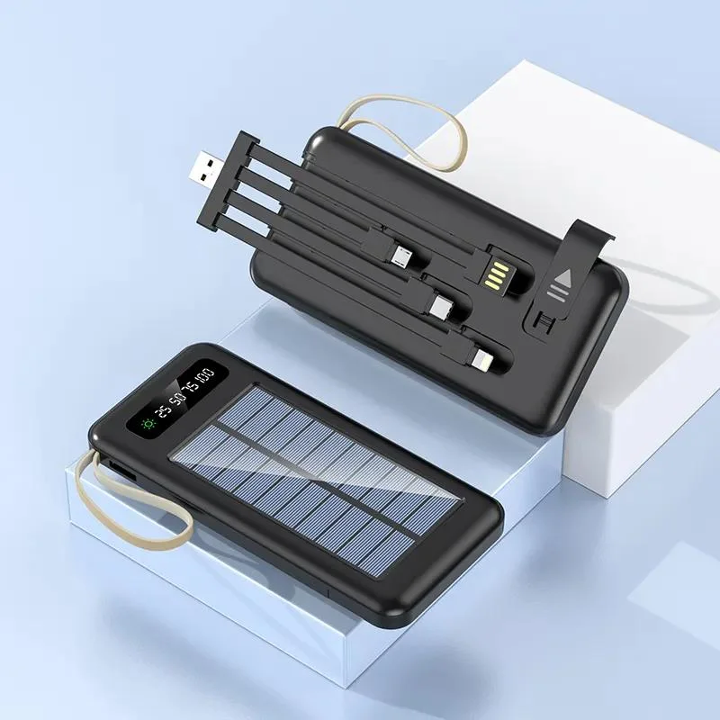 Dual USB 20000mAh Waterproof Wireless Power Bank Solar Mobile Phone Charger