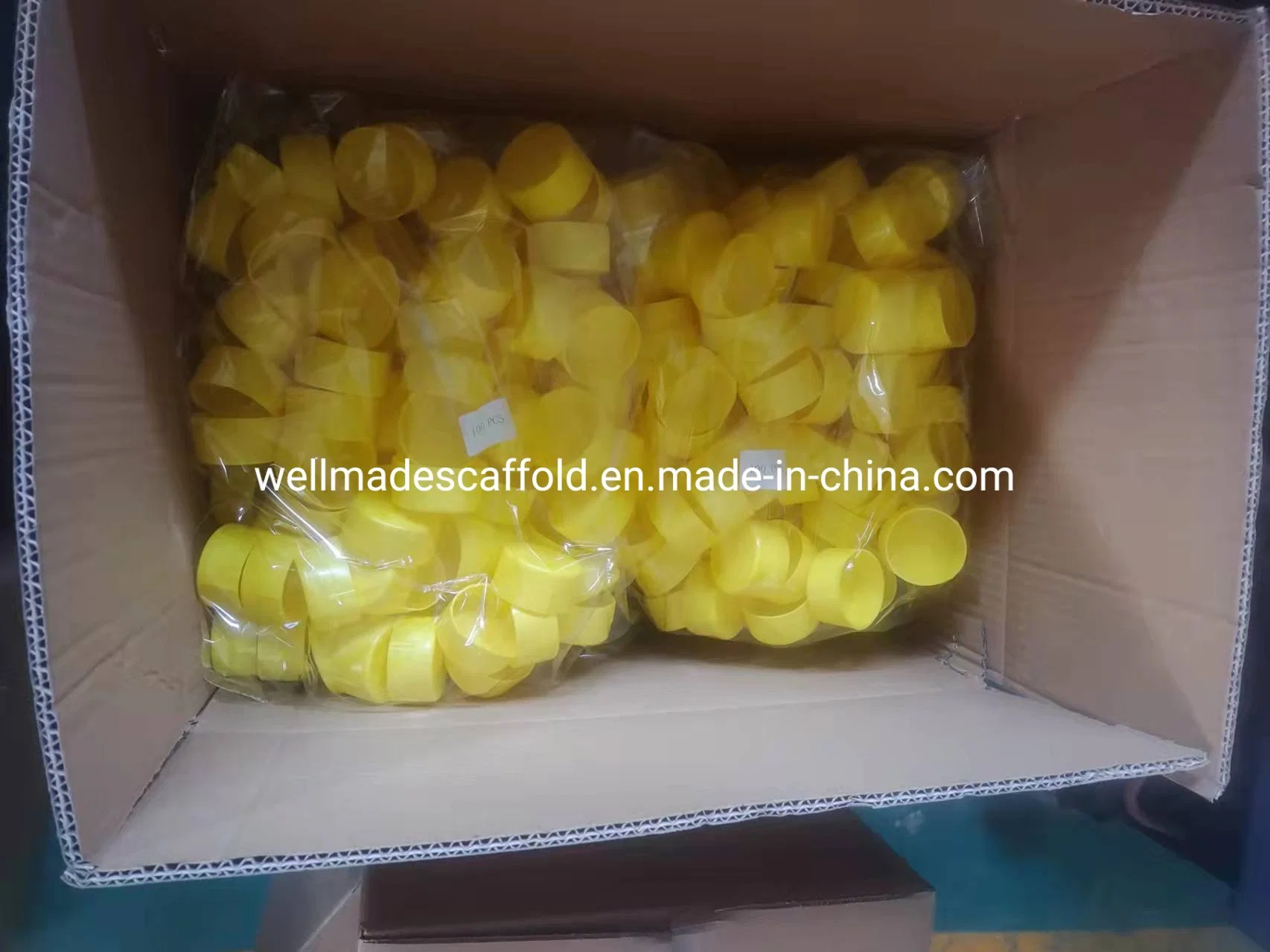 Building Materials Scaffolding Tube Pipe End Protection Caps Yellow Plastic