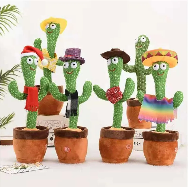 Tanzender Kaktus Sand Skulptur ein elektrisches Plüschspielzeug, das wiggles Gesang und Lichtaufnahmen Dollmusikalisches Singen