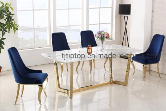 Muebles modernos libre muestra Cerámica ajustable Oro Mesa de comedor