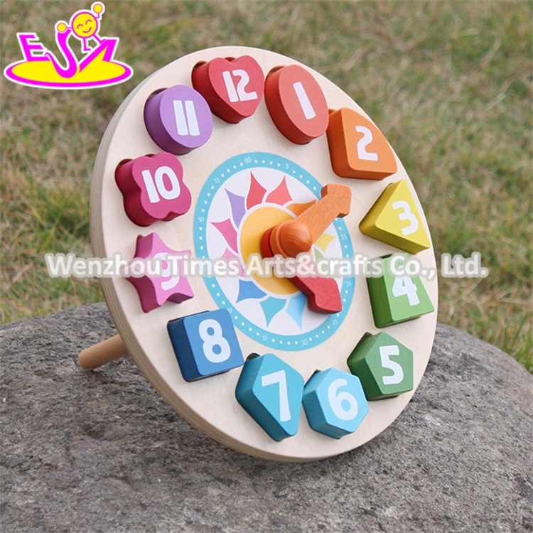 New Design Children Educational Numbers Toy Wooden Clock Puzzle W14k005