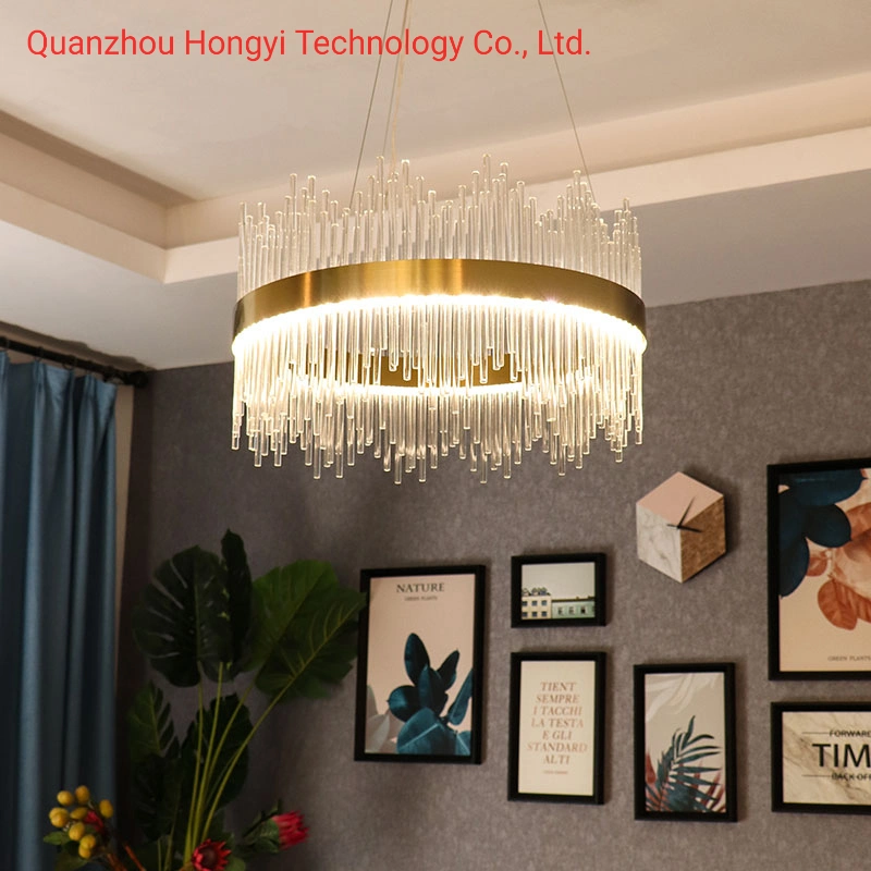 Modern Living Room Gold LED Light Chandelier Luxury Modern Crystal
