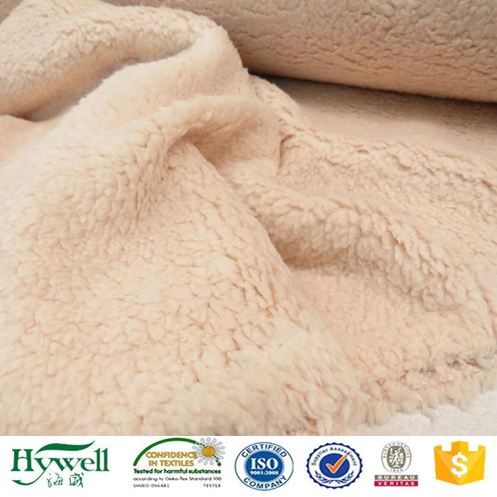 100% Polyester Faux Fur Sheepskin Fabric for Blanket