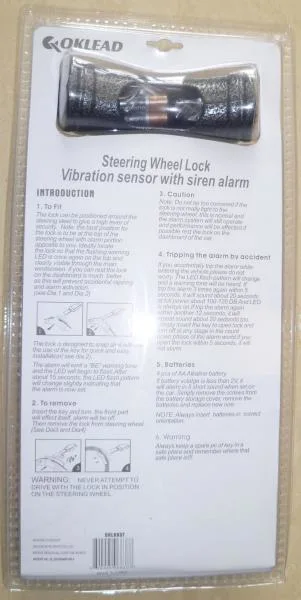 Safety Atuo Products Electronic Steering Wheel Lock with Alarm and Remote (OKL6837-002)