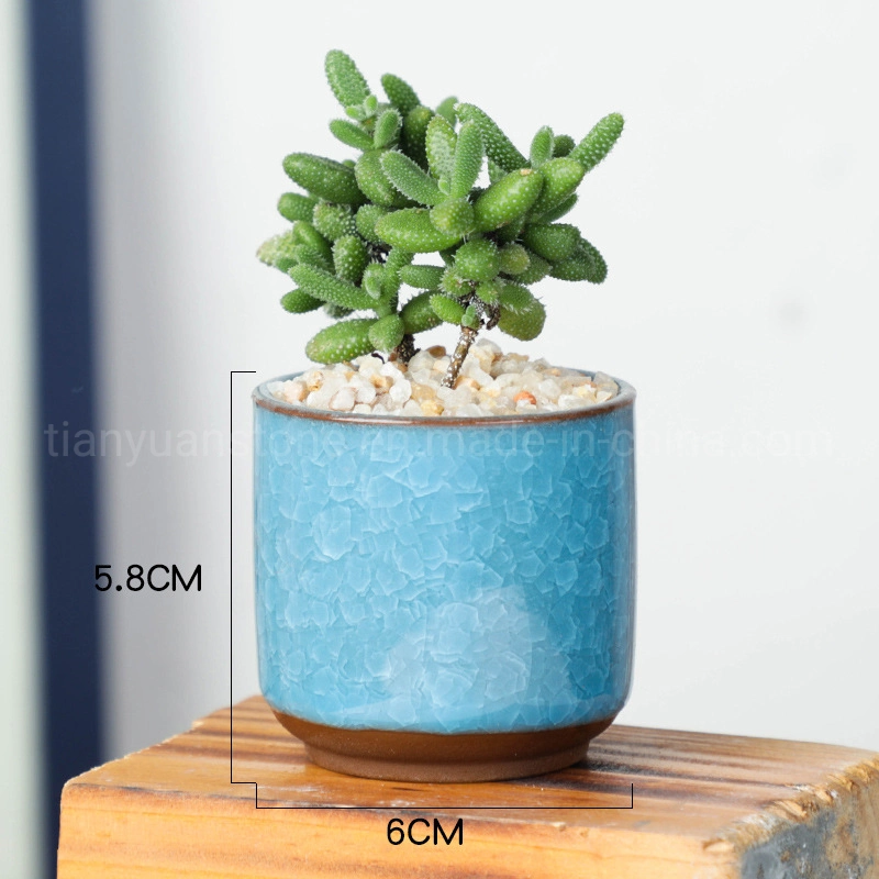 Ice Cracked Flower Pot, Mini Desk, Small Flower Pot, Succulent Combination Small Fresh Color Ceramic Flower Pot