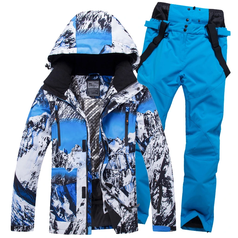 Traje de snowboard de invierno para hombre - Chaqueta impermeable al aire libre Y pantalones