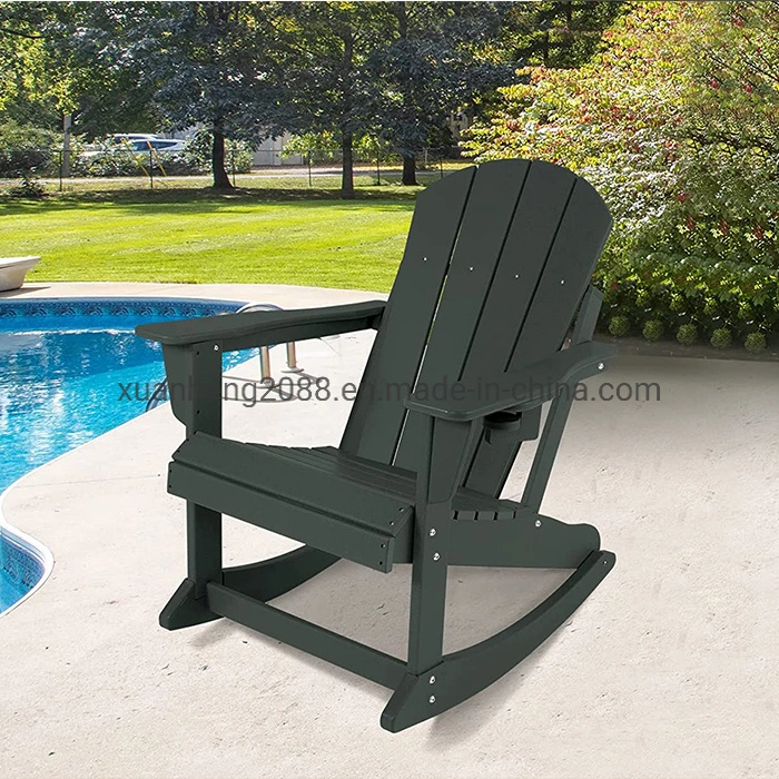 Pliage de plein air de luxe rocking-patio du jardin blanc de la résine plastique HDPE adirondack fauteuil