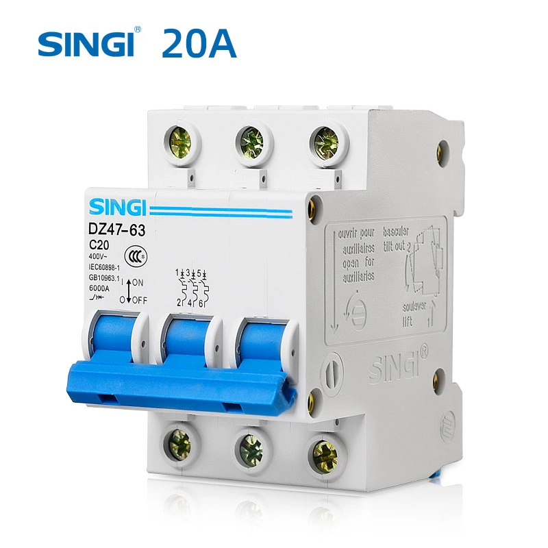 Factory Price Current Air Singi 1p 2p Electrical Circuit Breaker DC Dz47-63