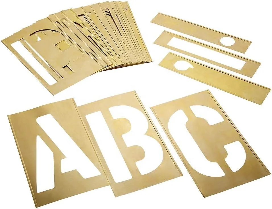 Hot Selling Wholesale/Supplier Custom Shaped Letter and Number Interlocking Brass Stencil