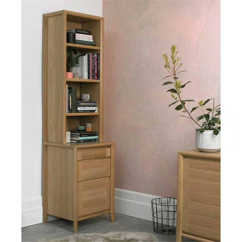 Manufacturer Solid Oak Wooden Narrow Top Unit Wall Shelf for The Bookcase Bookshelf Furniture