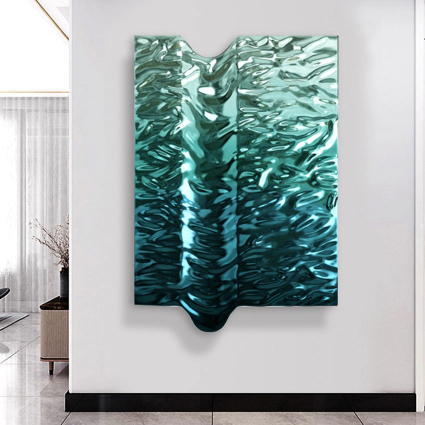 Light Luxury Silver Metal Infinity Abstract Rectangular Wall Decor