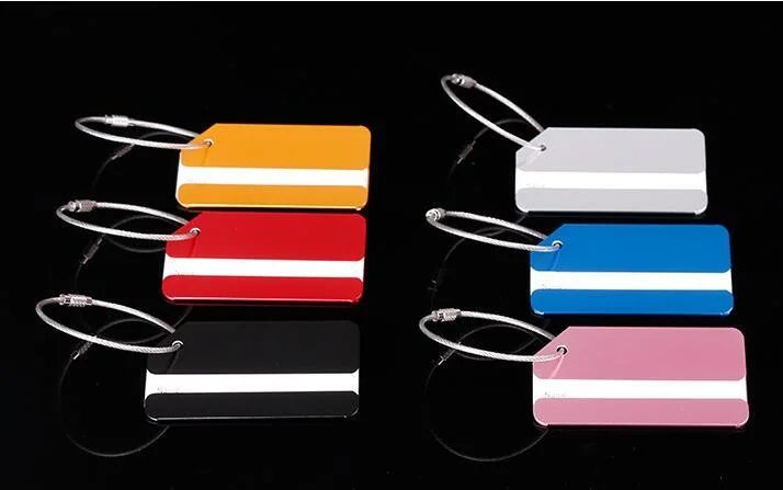 Custom Metal Travel Accessories Square-Shape Blank Luggage Tag/Identifier with Name Card Wbb10938