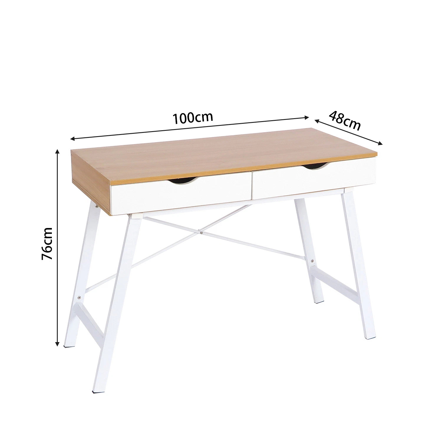 Modern Simple Easy Install Home Office Furniture with 2 Drawers Study Desk