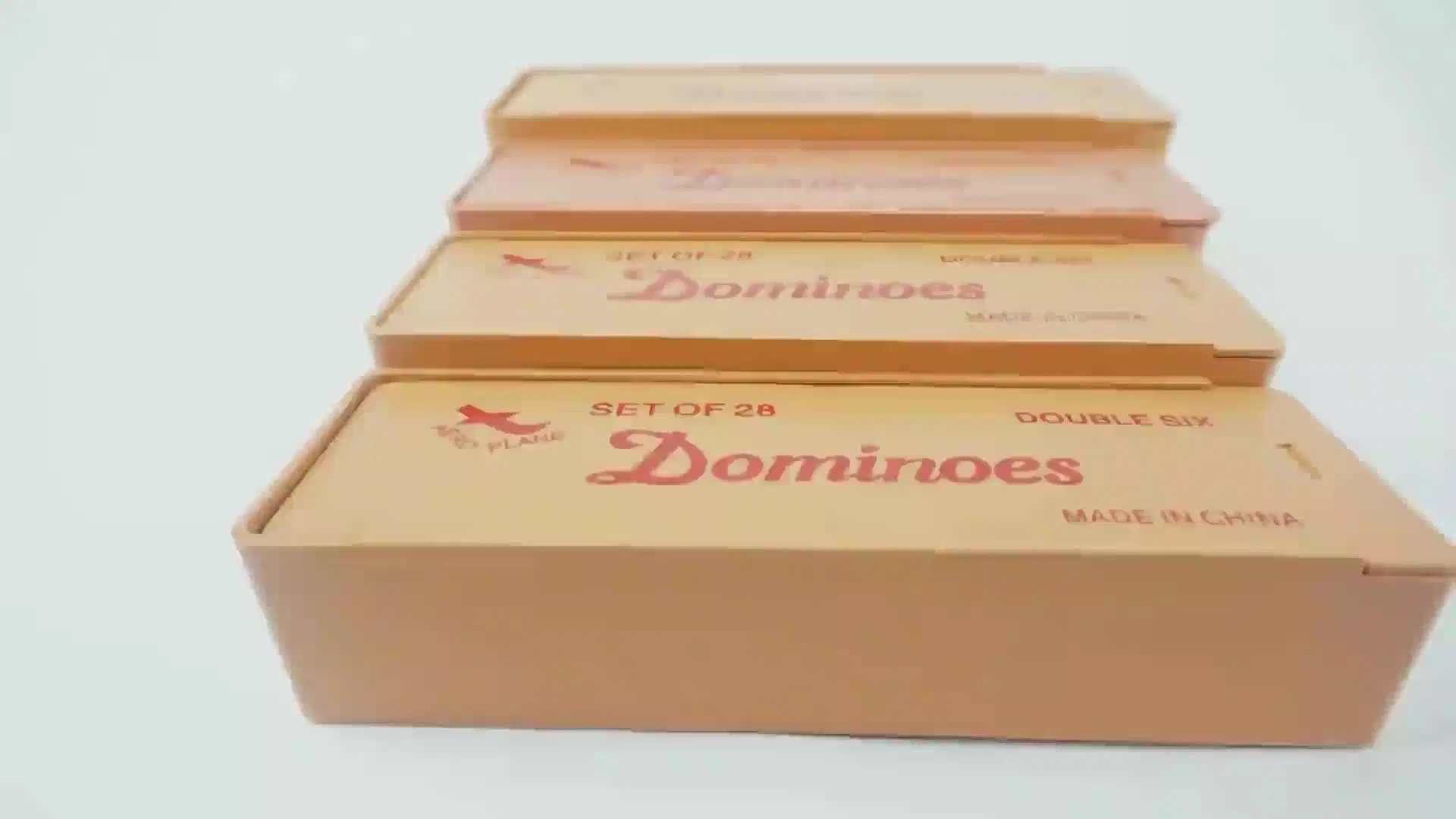 تم ضبط الدومينو عاجي الحجم المخصص 6 في علبة بلاستيكية كلاسيكية لعبة الدومينو