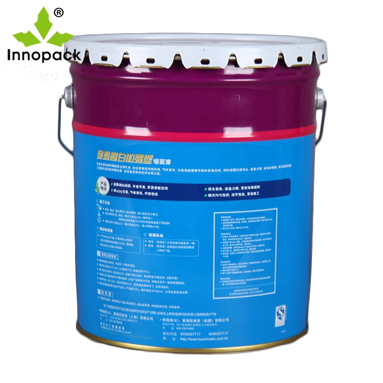 Free Sample 1L/2L/3L/5L/8L/10/18L/20L Tinplate Metal Tin Paint Pail Bucket with Shape Lid