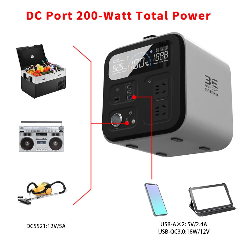 Outdoor Solar Power Storage Portable Power Staion 300W For Night Market Street Store Portable Solar Power Bank