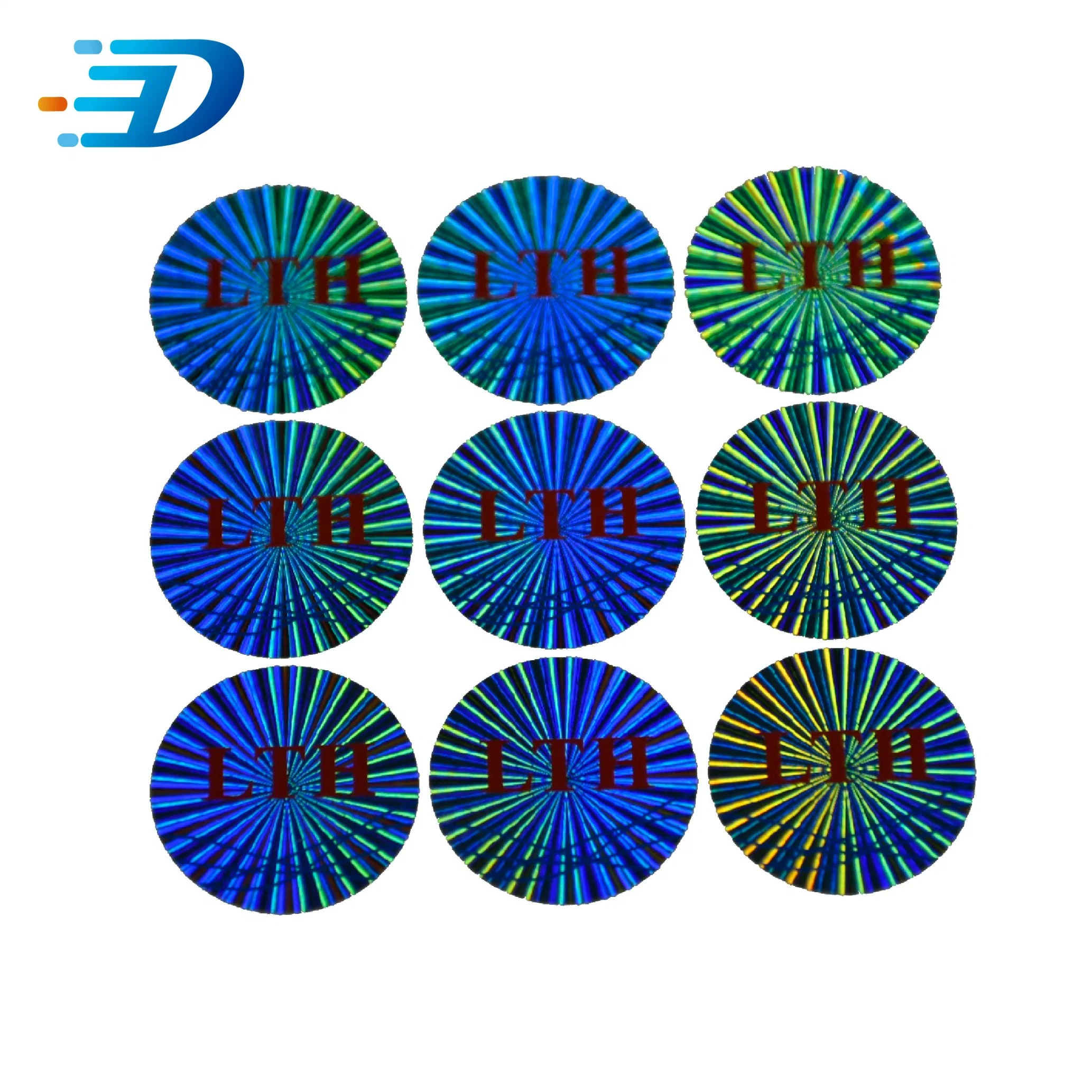 Adhesive Custom Logo Made Printed Round 3D Laser Holographic Hologram Sticker