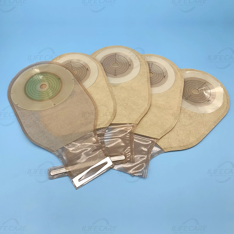 Colostomy Bag Material Medical Instrument Two Piece Hydrocolloid Ostomy Bag with Seal Clip Easy to Seal Urostomy Bag
