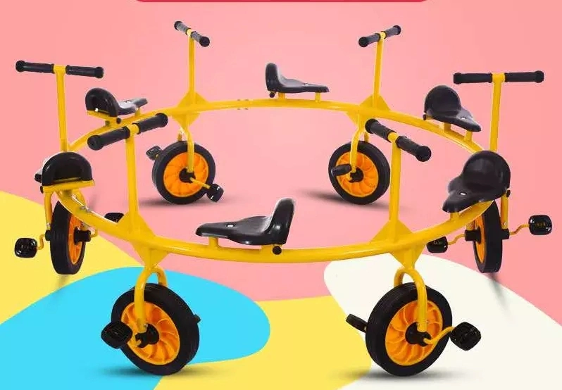 Fitness Rotary Bicycle Six-Person Pedal Rotary Bike for Children Preschool Education