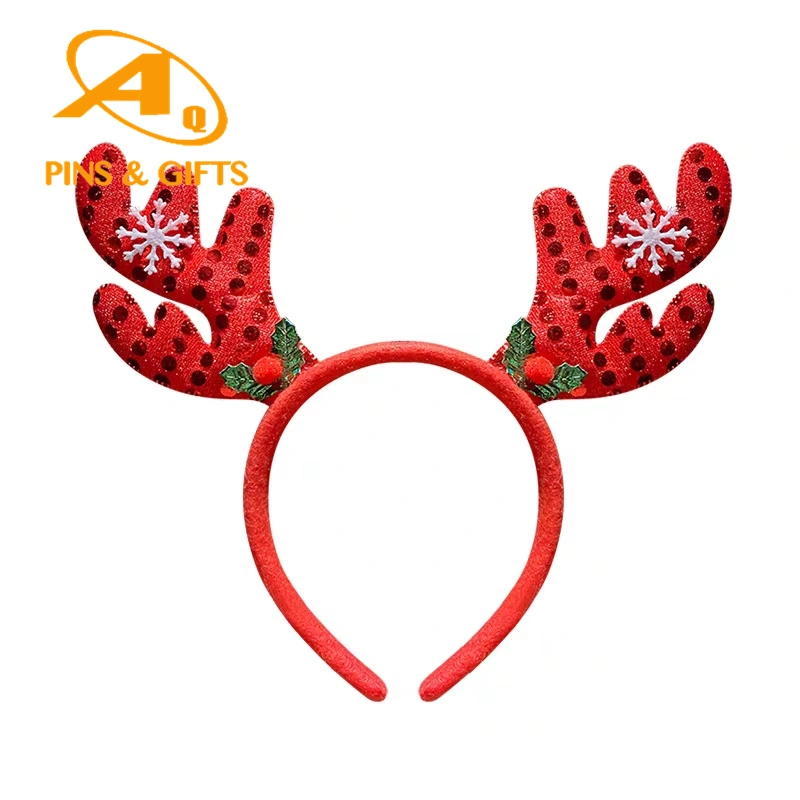 Finestyle Customize 2023 Holiday Design Women Headband Knotted Jeweled Bling Hairband Christmas Hair Accessories