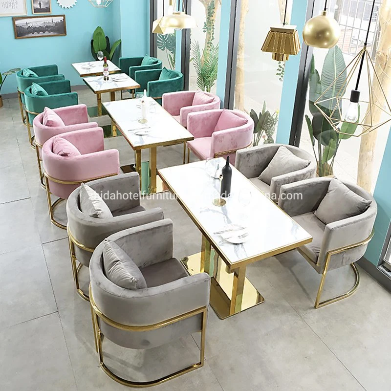 Luxury Style Cafe Möbel Esstisch Stuhl Set Coffee Shop Restaurantstuhl