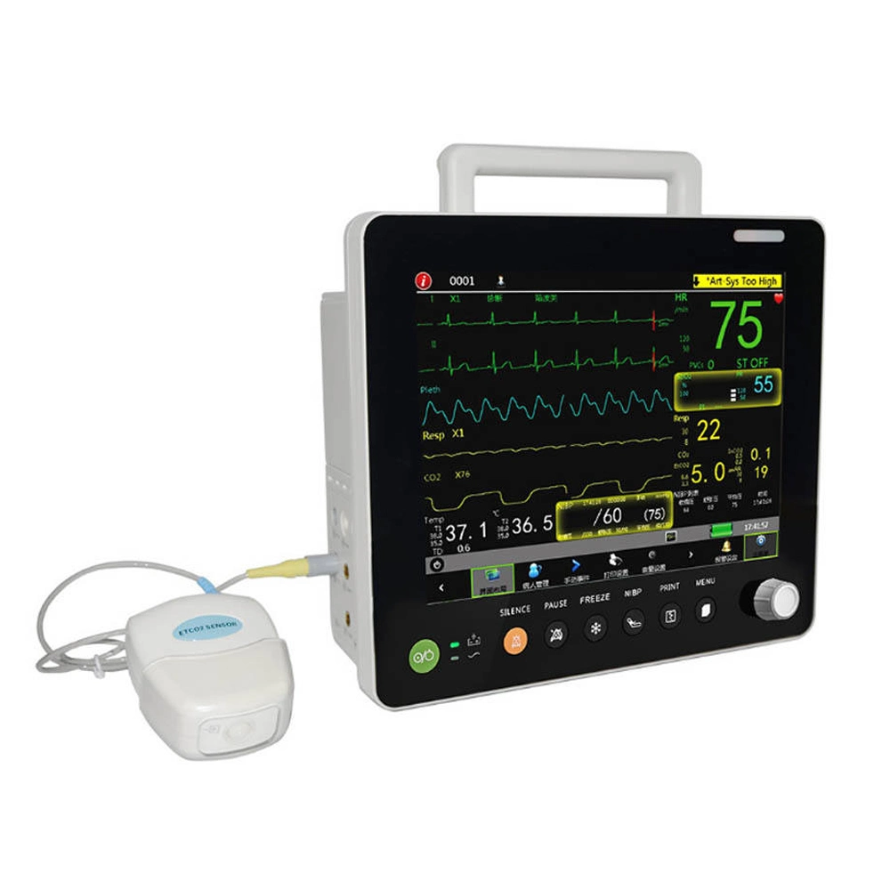 A pressão arterial de ETCO2 TFT de Sinais Vitais Vet Monitor Monitor Veterinário Multiparamétricas