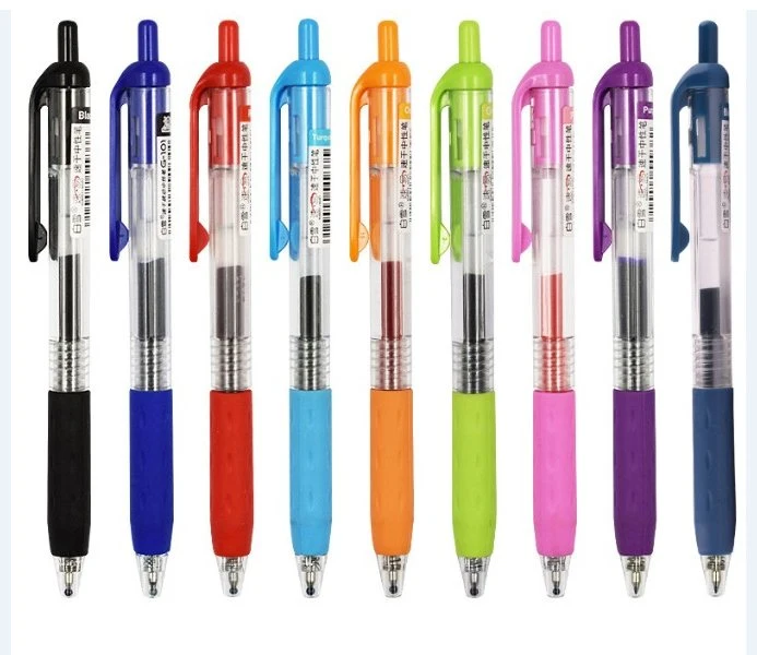 School Supply Retractable Quick Dry Ink Pen, Gel Pen, Comfy Grip Pen, Fine Tip 0.5mm, Red