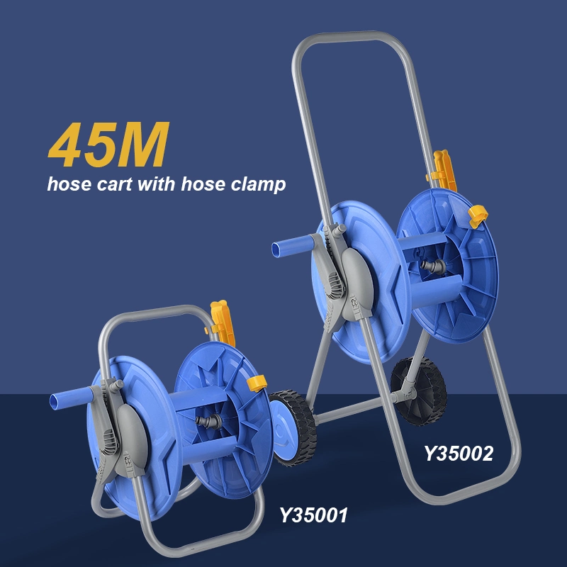 Gartenkraft 45m Metall Gartenschlauch Rollen Trolley-Set