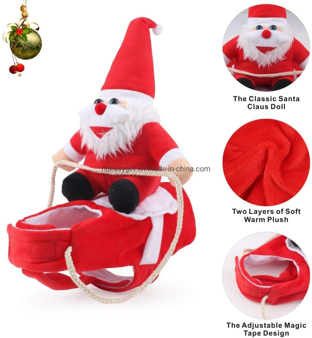 Dog Santa Claus Riding Christmas Costume Funny Pet Cowboy Rider Horse Designed Dogs Cats Outfit Clothes Apparel Party Dress up Clothing Esg12467