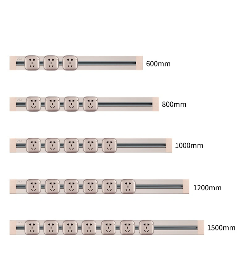 Smart Track Electrical Socket Desktop Power Track Rail Hidden Office Desk Socket/ Removable Adapter Embedded Power Outlet