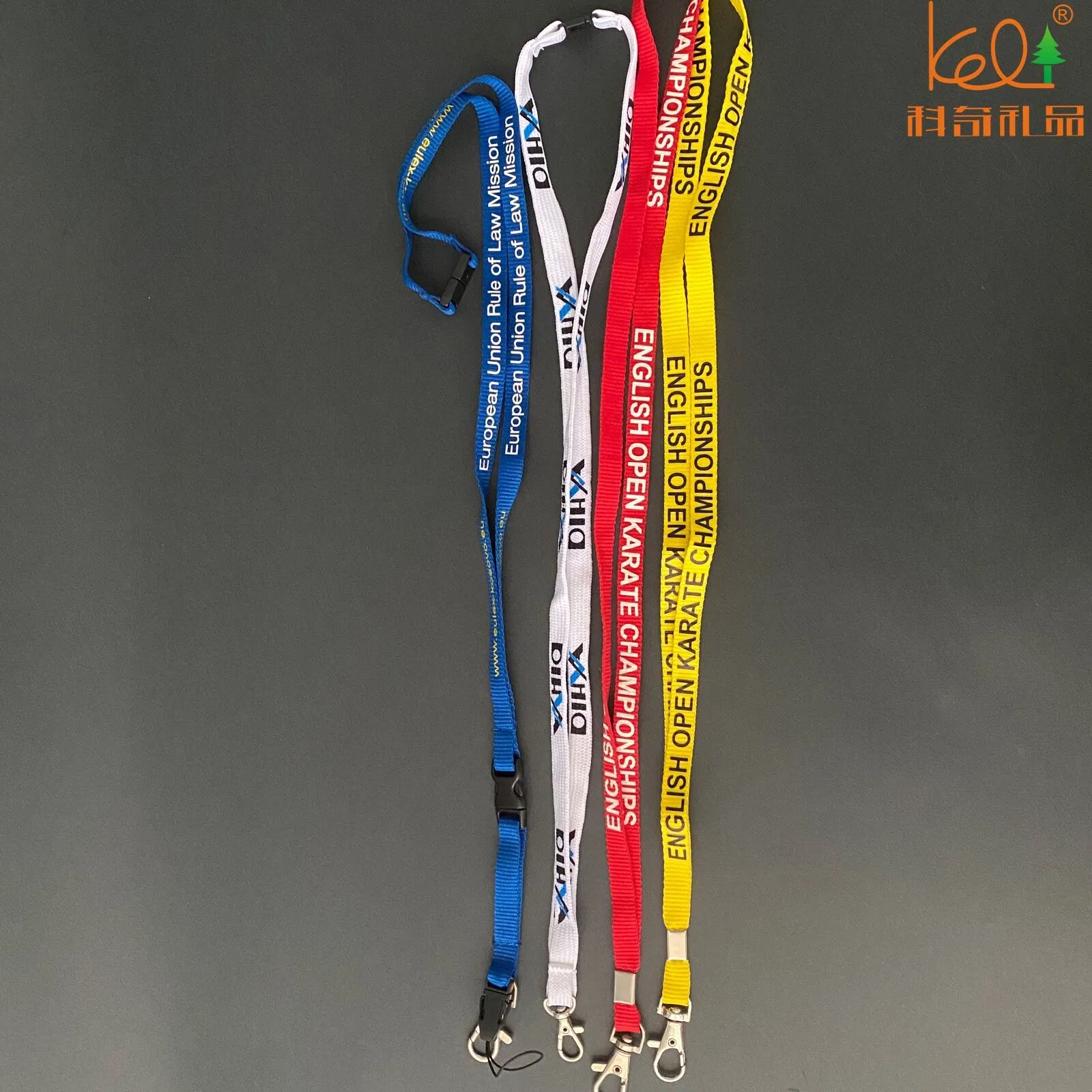 Herramienta de la sublimación de Inglés personalizadas Abrir campeonatos de Karate Lanyard poliéster