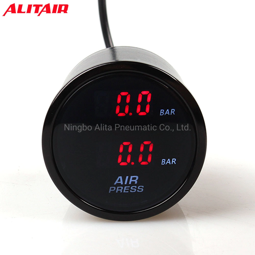 52mm Dual Air Pressure Auto LED Digital Gauge Meter with 2pieces 1/8NPT Electrical Sensors