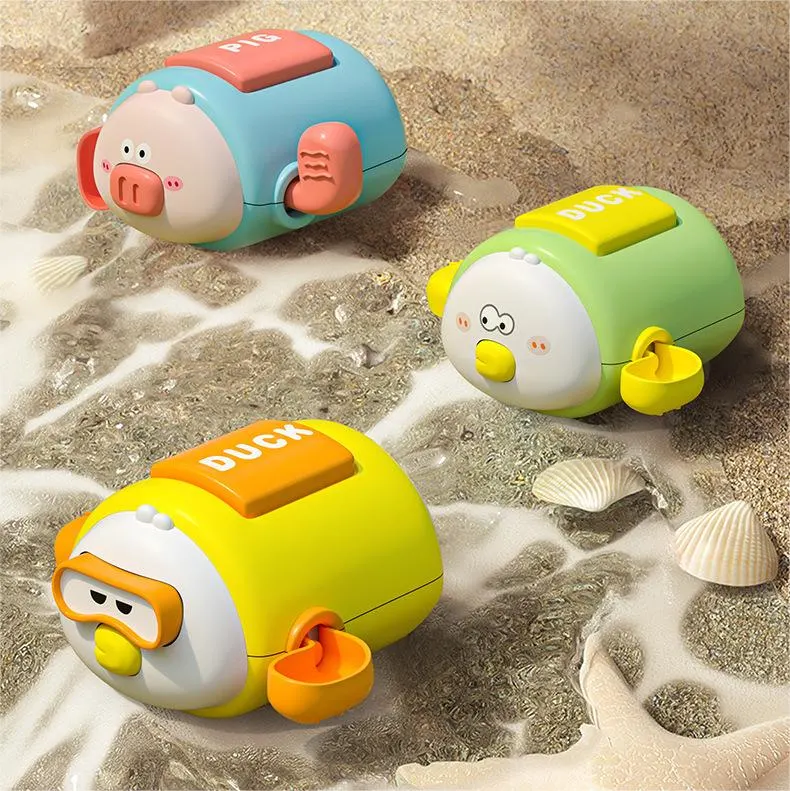 Children Bath Plaything Cheap Cartoon Clockwork Baby Duck Summer Bath Water Toy