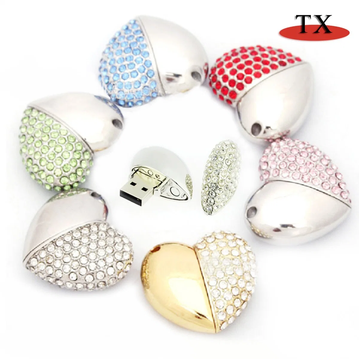 Diamante de metal Amor Shape Memory Stick USB