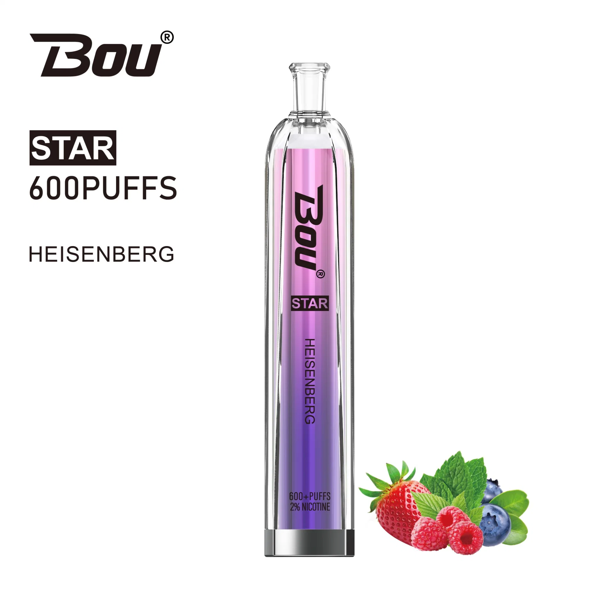 Bou Star 600puffs Einweg Vape E Zigarette Starter Kit 500mAh