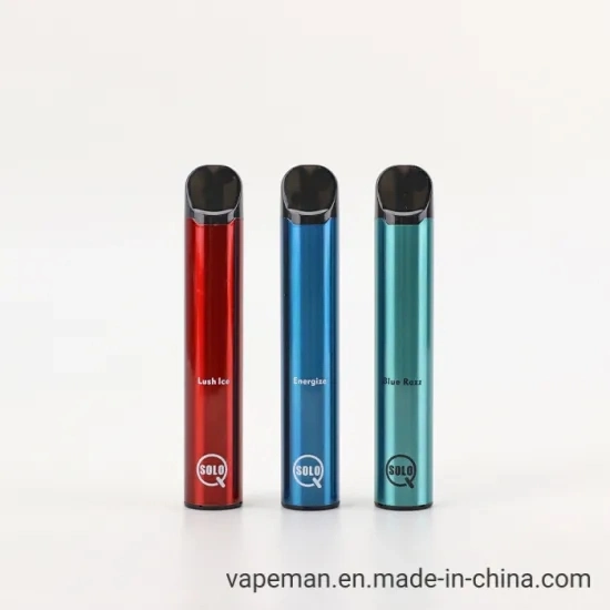 Comercio al por mayor de Vape desechables desechables de sabores de frutas más populares e cigarrillo Vapeman Solo Q 1000bocanadas de jugo de 3.6ml Pre-Filled