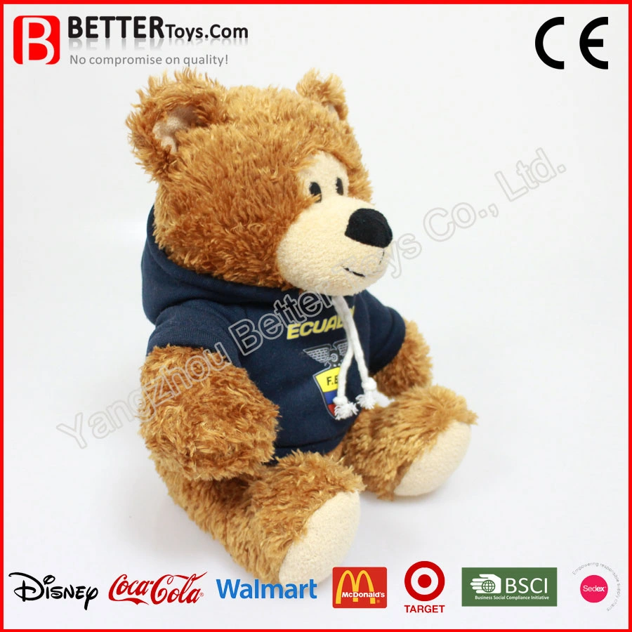 Logo personnalisé Peluche Animal en peluche Teddy Bear dans un sweat à capuche Usine directe Chine