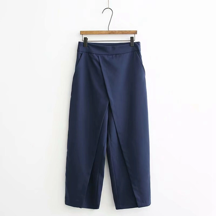 Fashion Wide Leg High Waist Loose Chiffon Casual Women Trousers Lady Pant