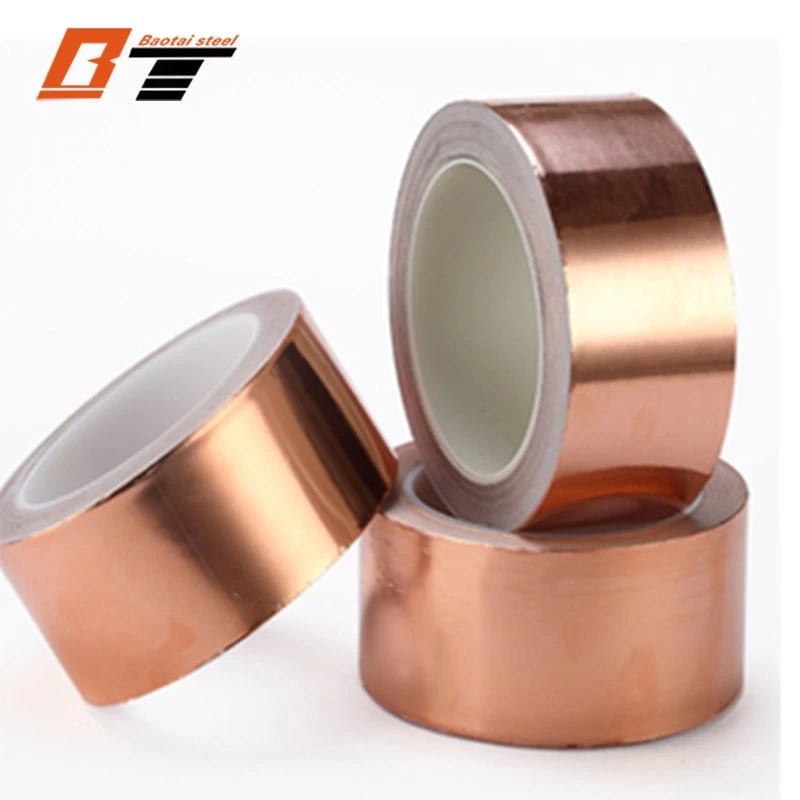 Copper Coil Sheet Strip Coil Roll Rote Kupfer Glatte Folie (C10100 C10200 C10300 C10400) Elektronische nicht-Legierung Red Kupfer weich hart