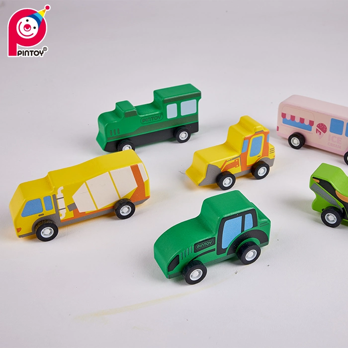 Conjunto de carros de brincar de madeira Pintoy 2