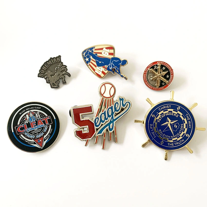 No Minimum Cheap Wholesale Shiny Plated Tinplate Lapel Pin Enamel Pin Promotion Metal Tin Badge