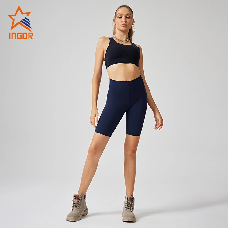 Ingor Sportswear Gym Wear Manufacturers Custom Women Activewear High Impact Sports Bra & Biker Shorts Set Tracksuit